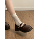 Brown British-style small leather shoes, loafers, JK shoes for women, 2026 new style Mary Jane women's shoes with skirts, soft-soled single shoes