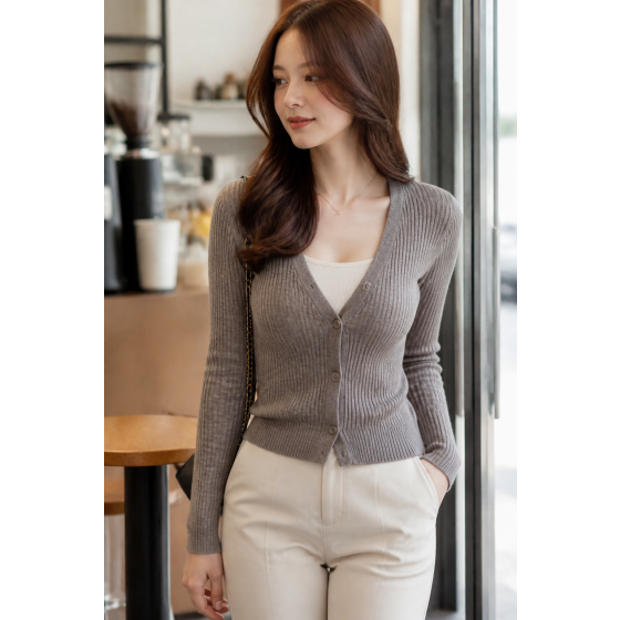 Slim-Fit Knit Cardigan