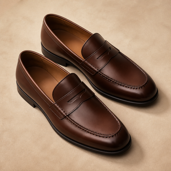 British Brown Mens Loafers 2026 New Business Dress Shoes Soft Sole Slip On Penny Loafers Formal Casual Dual Wear
