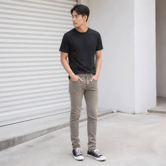American Street Mens Jeans 2026 Slim Skinny Stretch Washed Denim Pants Casual Everyday Mens Pants