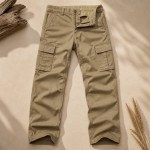 Military Cargo Mens Pants 2026 Multi Pocket Casual Trousers Loose Straight Cuff Outdoor Dual Wear