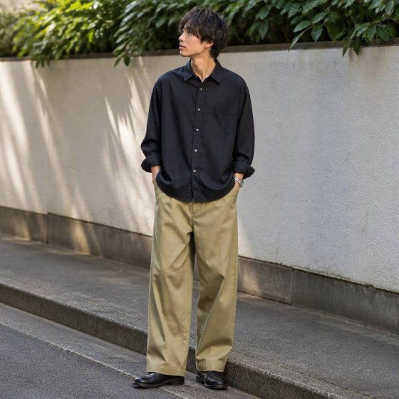 Japanese Street Mens Wide Leg Pants 2026 Loose Straight Casual Trousers Drape Floor Length Everyday Pants