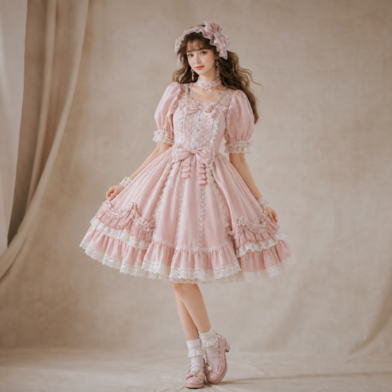 Japanese Sweet Lolita Dress 2026 Princess OP JSK Puff Skirt Cute Lolita Fashion Dress
