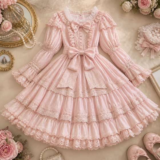 Classic OP Lolita Dress 2026 Bow Puff Skirt Elegant Lolita Fashion Princess Dress
