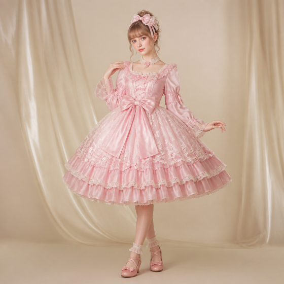Classic OP Lolita Dress 2026 Bow Puff Skirt Elegant Lolita Fashion Princess Dress