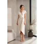 Wrap Front Midi Dress
