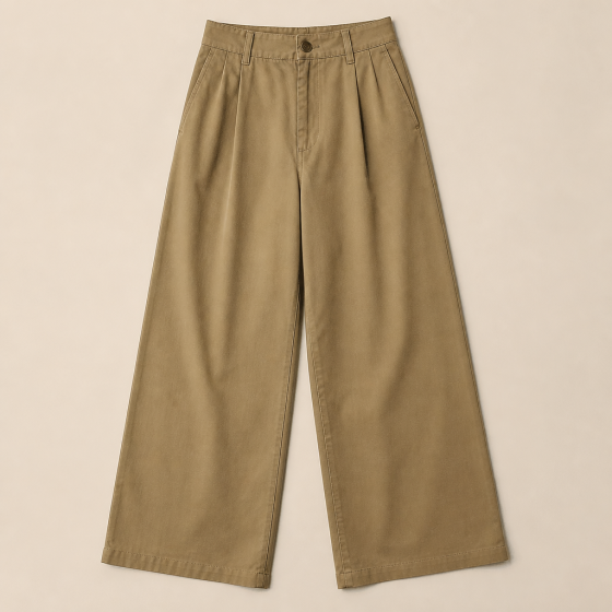 High-Rise Drape Wide-Leg Pants