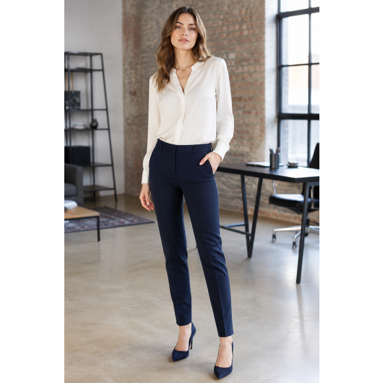 Stretch Straight Cigarette Pants