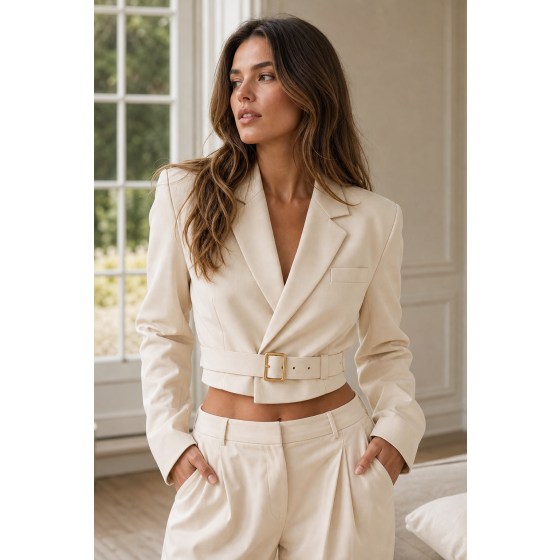 Belted Crop Blazer
