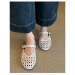 Sheepskin version _ French hollowed out single shoe for women