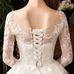 Full Sleeve Lace Wedding Dresses New Luxury Ball Gown