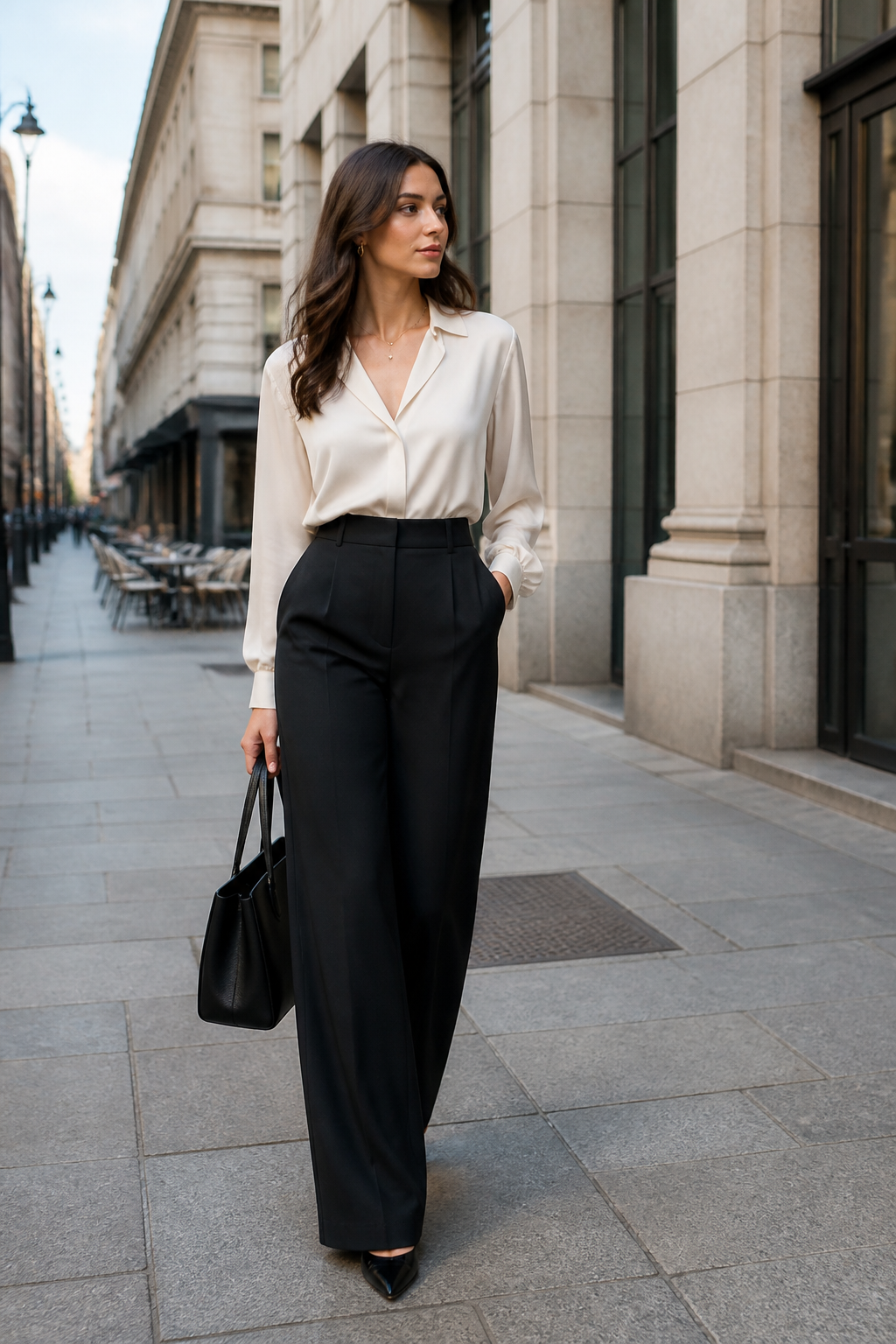 High-Waist Wide-Leg Suit Pants