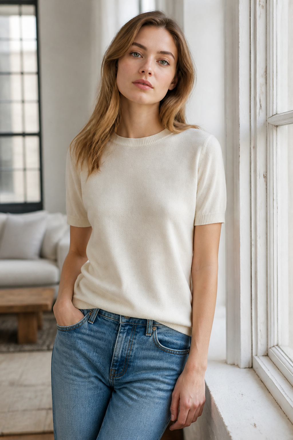 Soft Crew Knit Tee