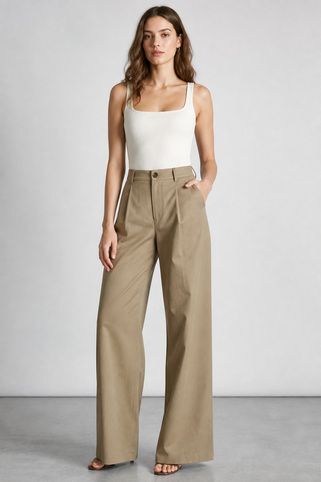 High-Rise Drape Wide-Leg Pants