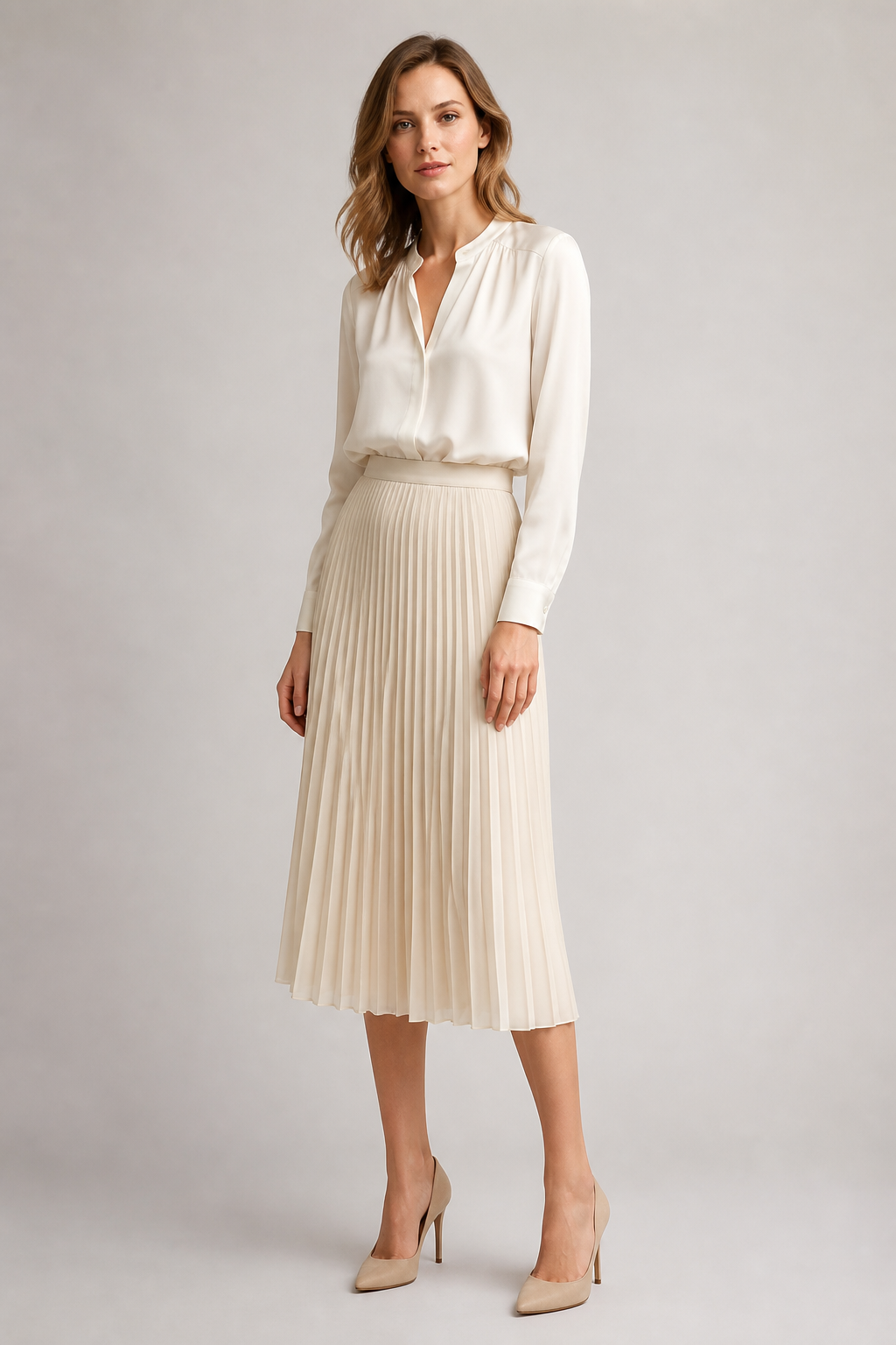 Pleated Midi Skirt